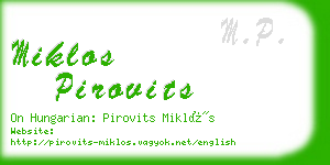 miklos pirovits business card